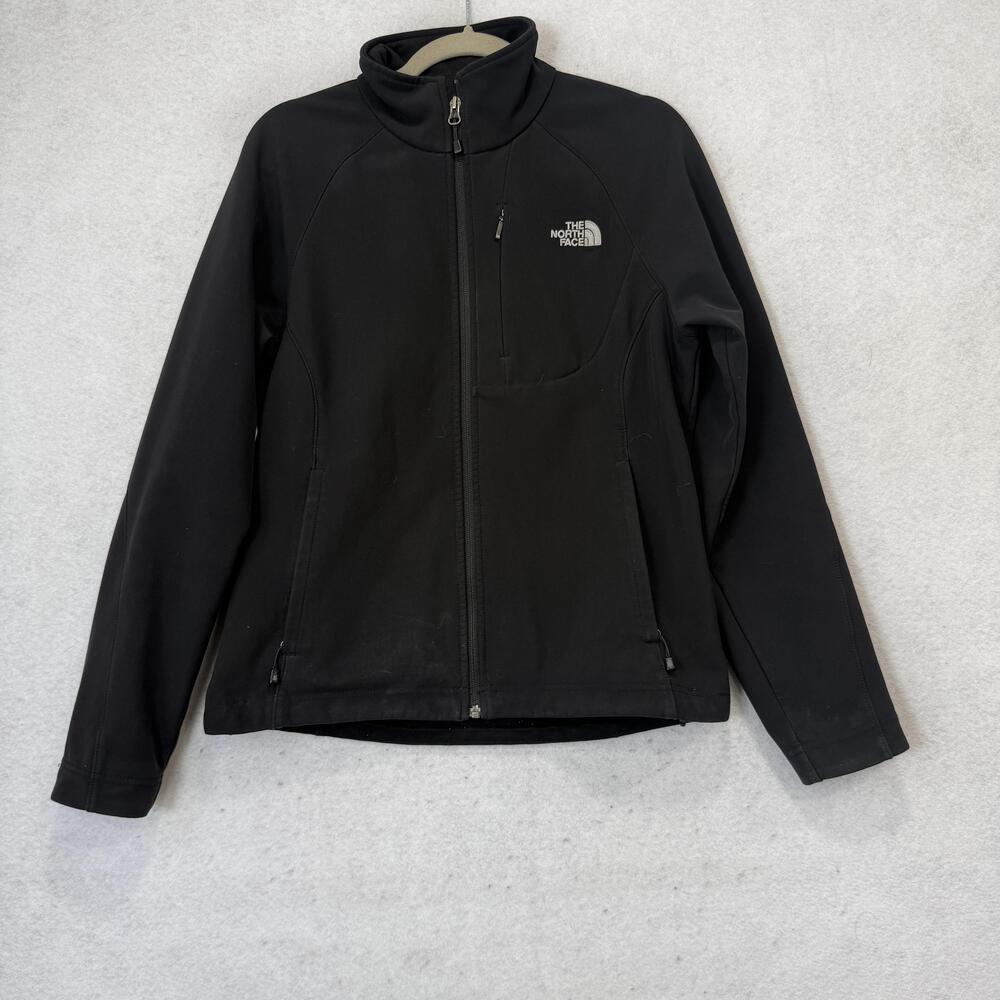 The North Face Jacket Womens Medium Black Softshell Fleece Full Zip Pockets